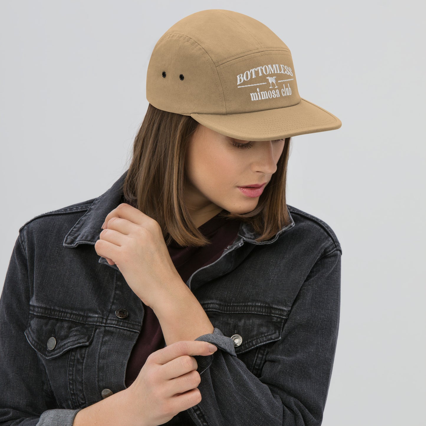 Bottomless Mimosa Club | Trendy Five Panel Khaki Cap
