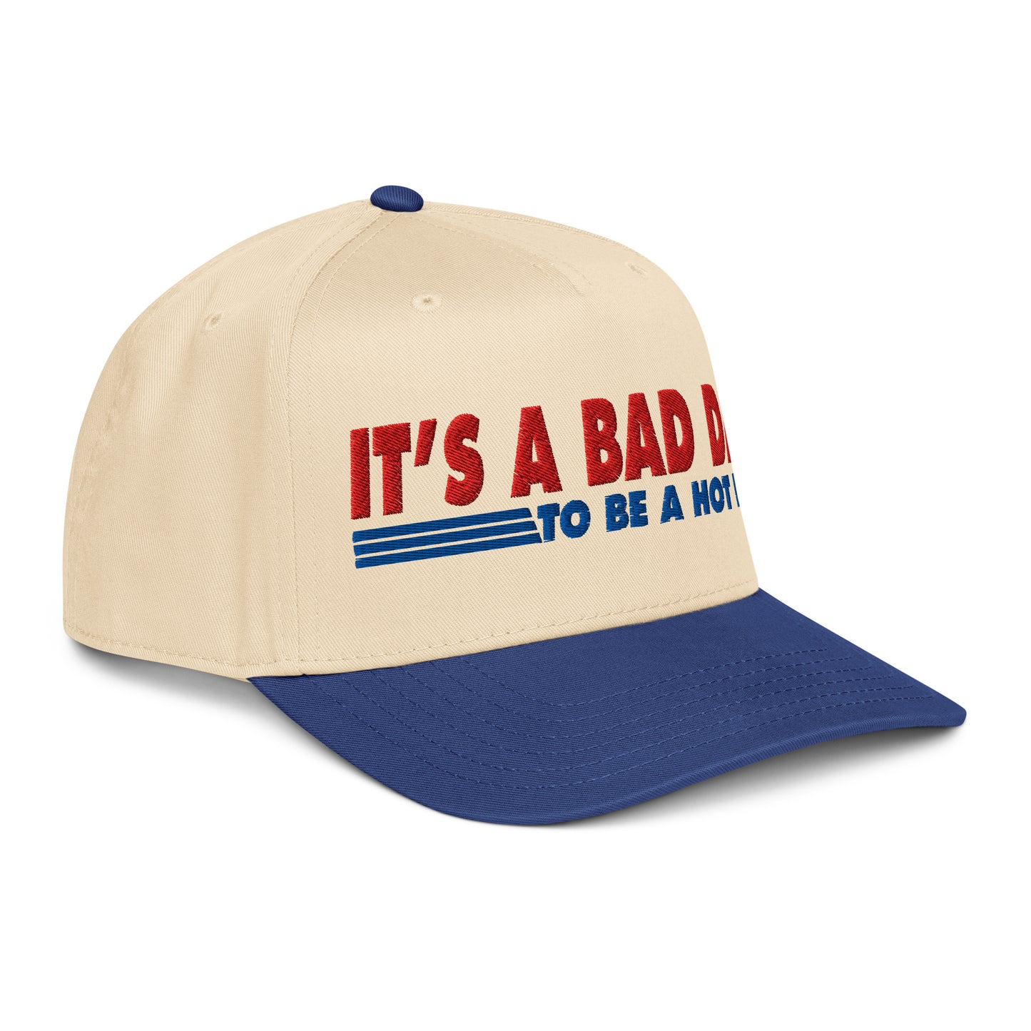 It's a Bad Day to Be a Hot Dog | Casual, Funny, Trendy, and Stylish Two-Tone Baseball Cap, Embroidered, Adjustable Snapback