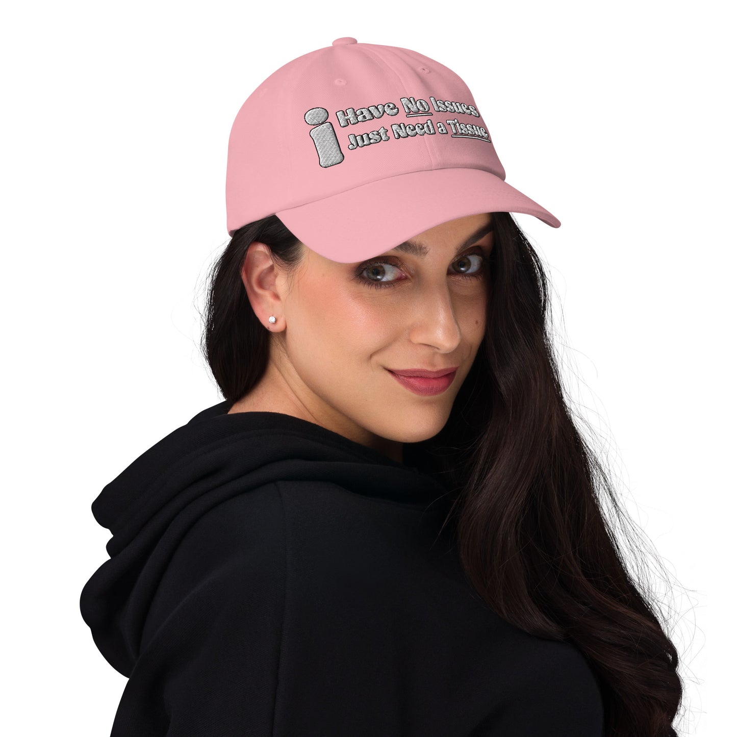 I Have No Issues, I Just Need a Tissue | Funny and Cute Dad Hat, Pink and Blue
