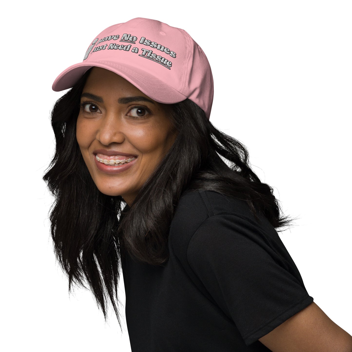 I Have No Issues, I Just Need a Tissue | Funny and Cute Dad Hat, Pink and Blue
