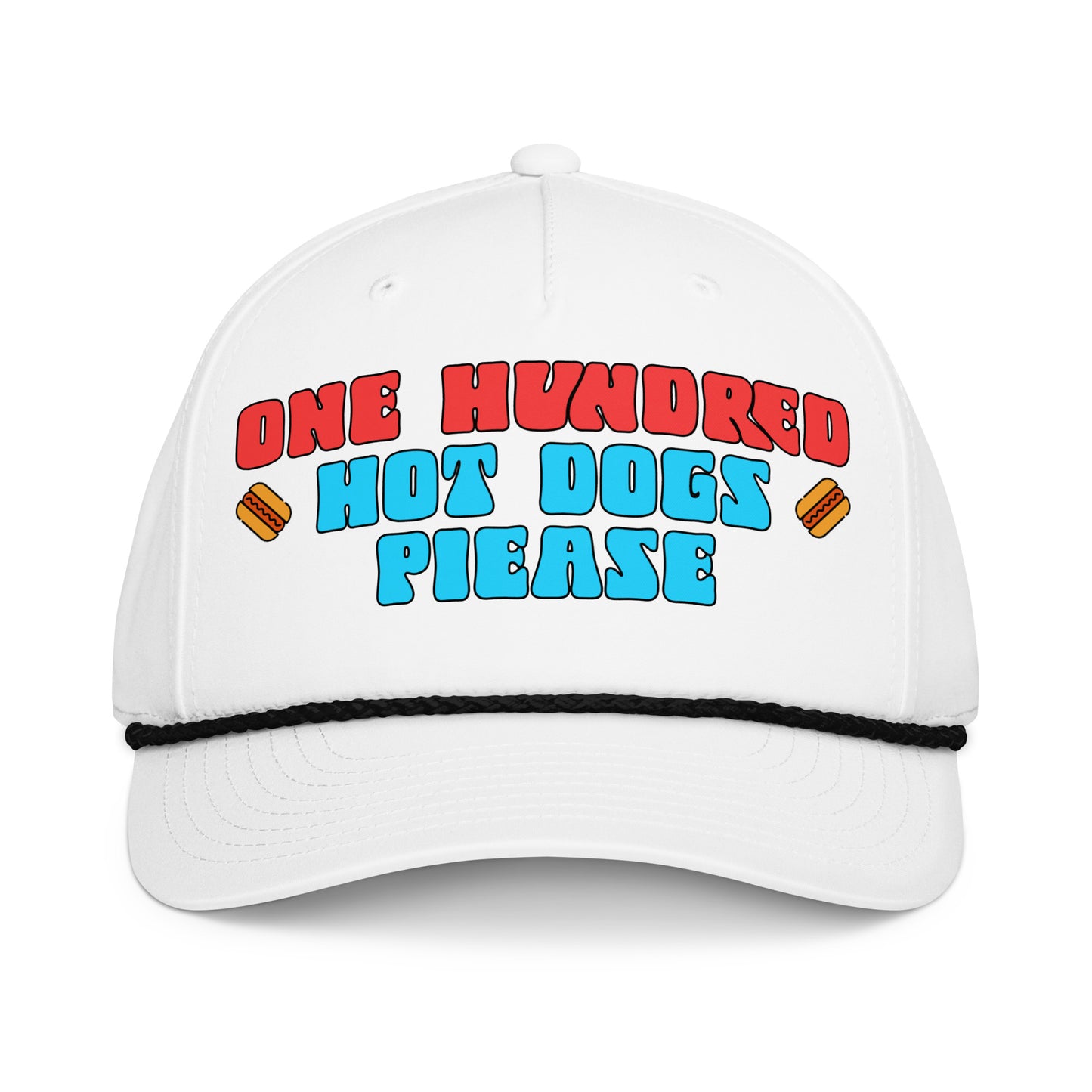 One Hundred Hot Dogs Please | Funny and Cute Summer Themed Richardson Rope Hat
