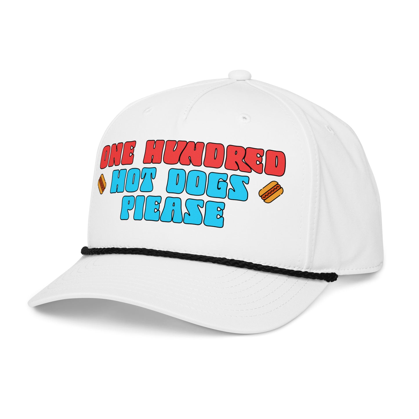 One Hundred Hot Dogs Please | Funny and Cute Summer Themed Richardson Rope Hat