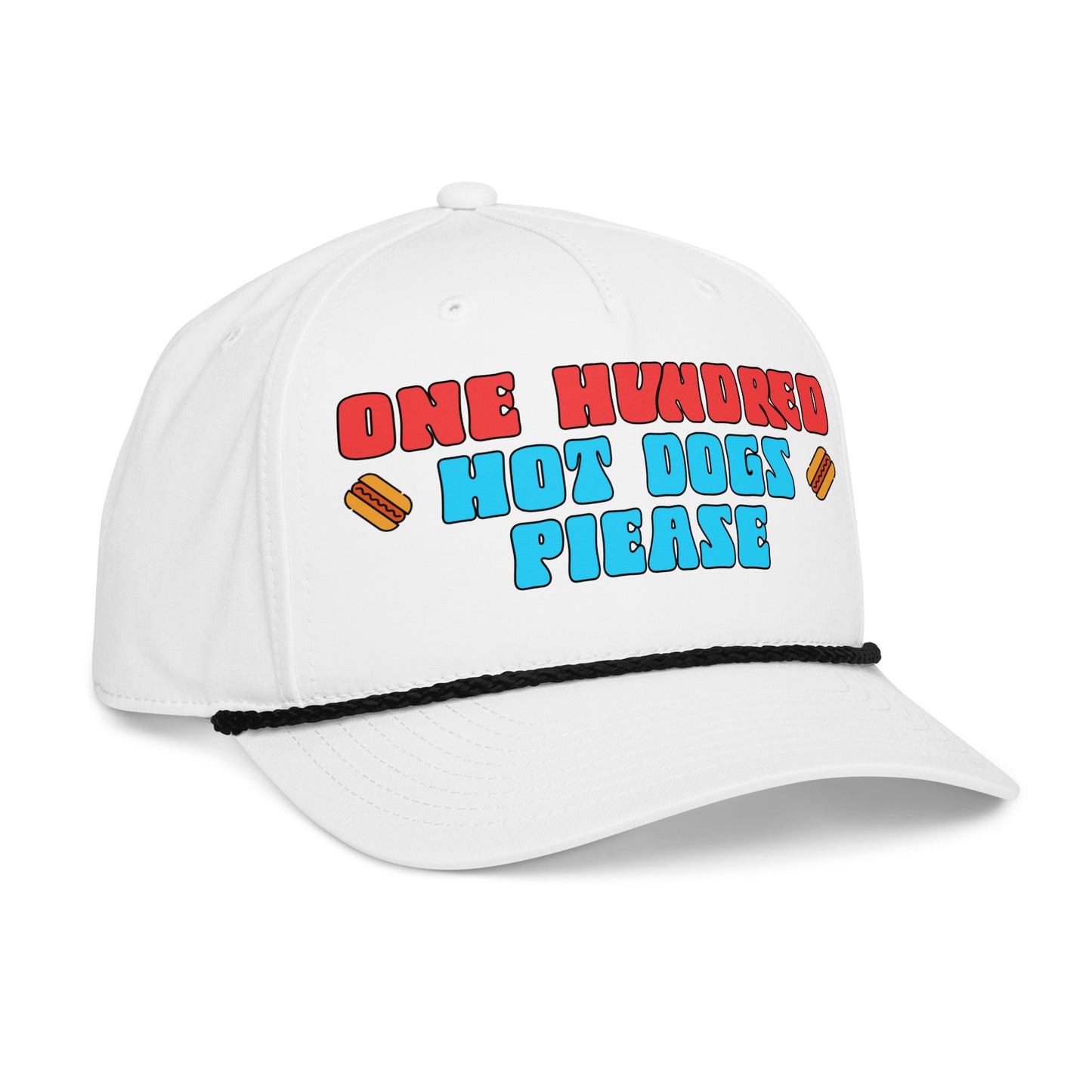 One Hundred Hot Dogs Please | Funny and Cute Summer Themed Richardson Rope Hat