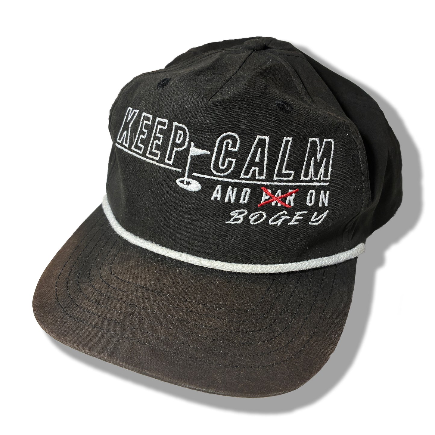 Keep Calm and Bogey On Funny, Trendy, and Adjustable Snapback Golf Rope Hat