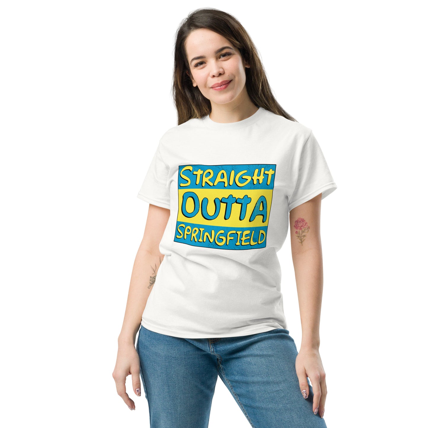 Straight Outta Springfield | Casual, Funny, Trendy, and Stylish 90s TV Parody T-Shirt
