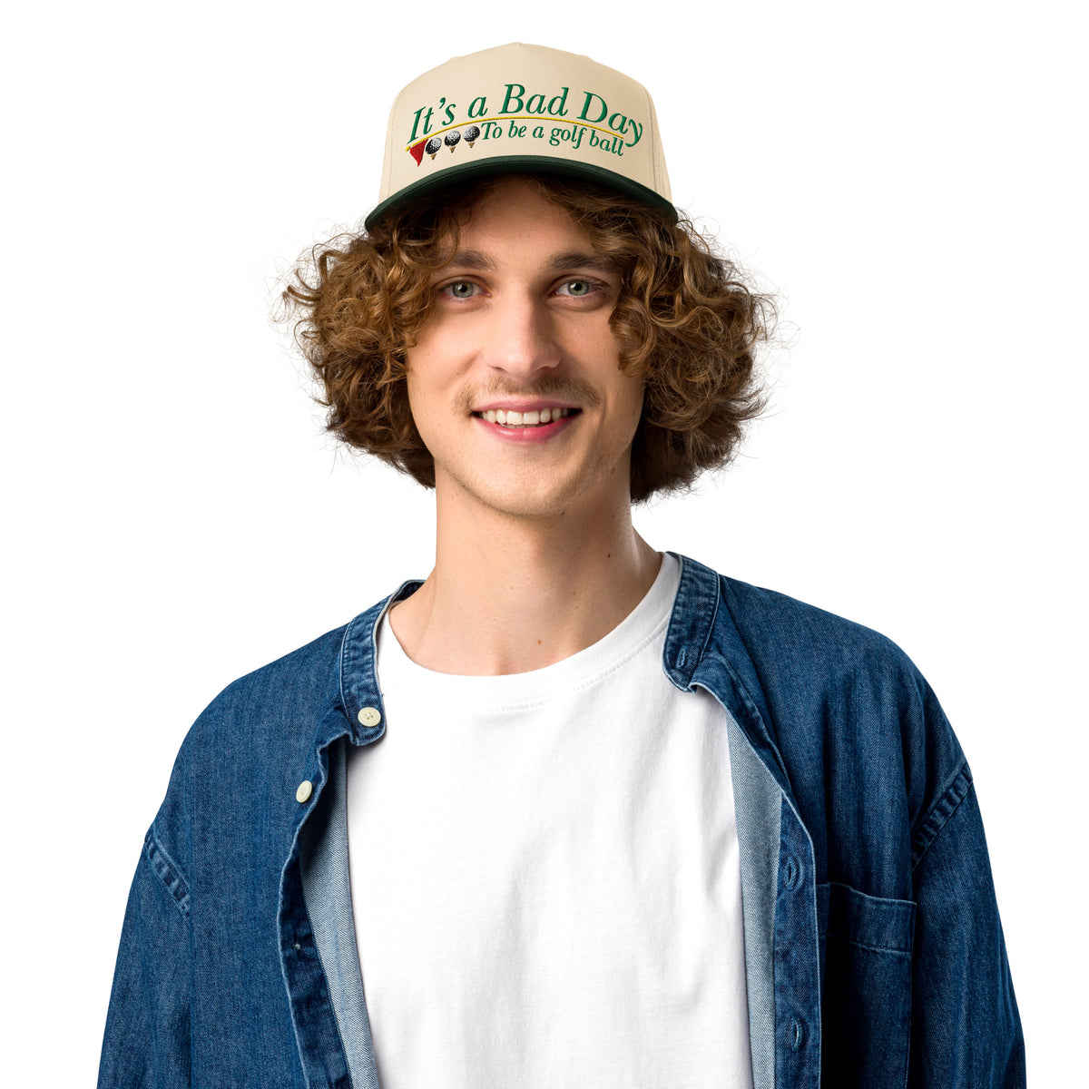 It's a Bad Day to Be a Golf Ball | Casual, Funny, Trendy, and Stylish Two-Tone Baseball Cap, Embroidered, Adjustable Snapback