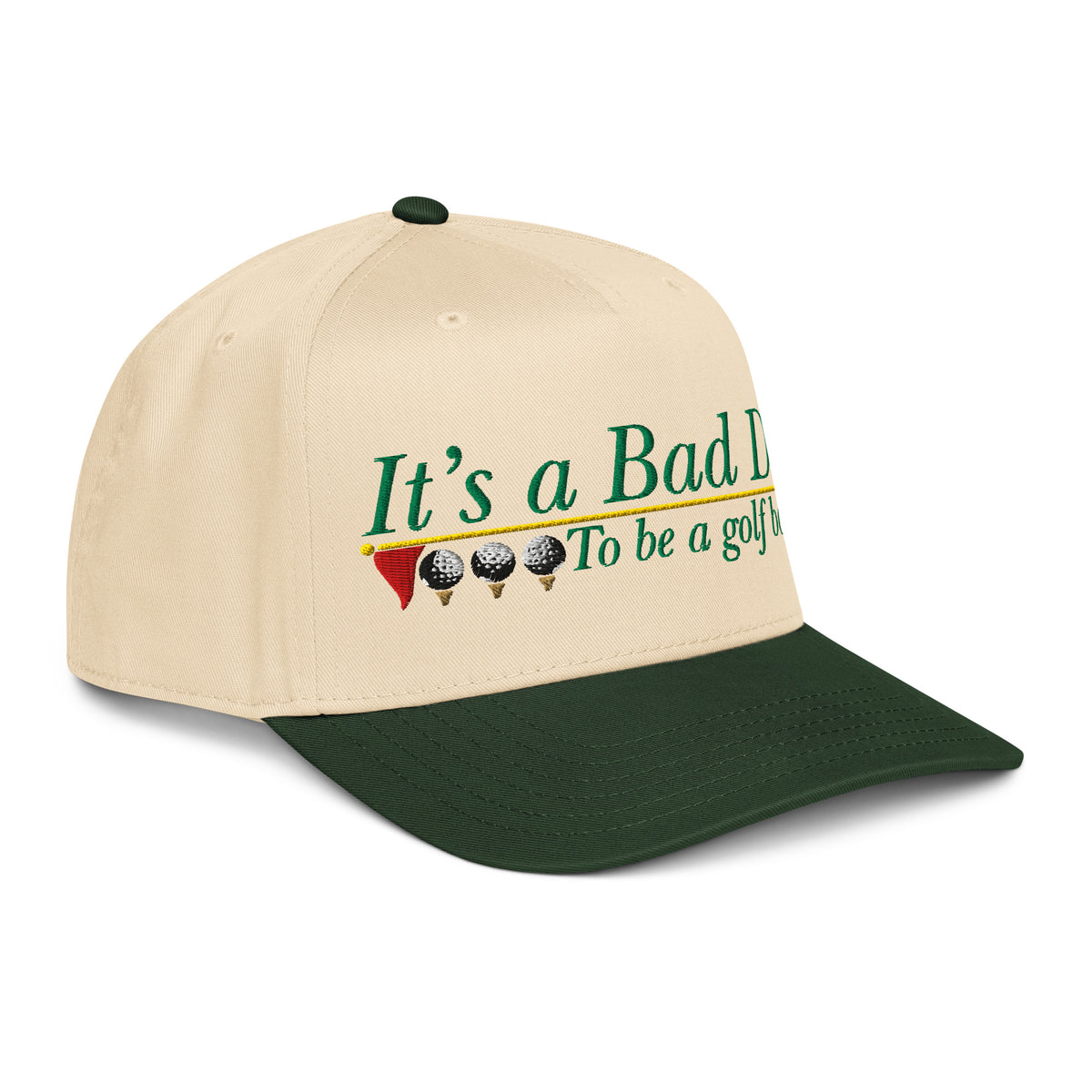 It's a Bad Day to Be a Golf Ball | Casual, Funny, Trendy, and Stylish Two-Tone Baseball Cap, Embroidered, Adjustable Snapback