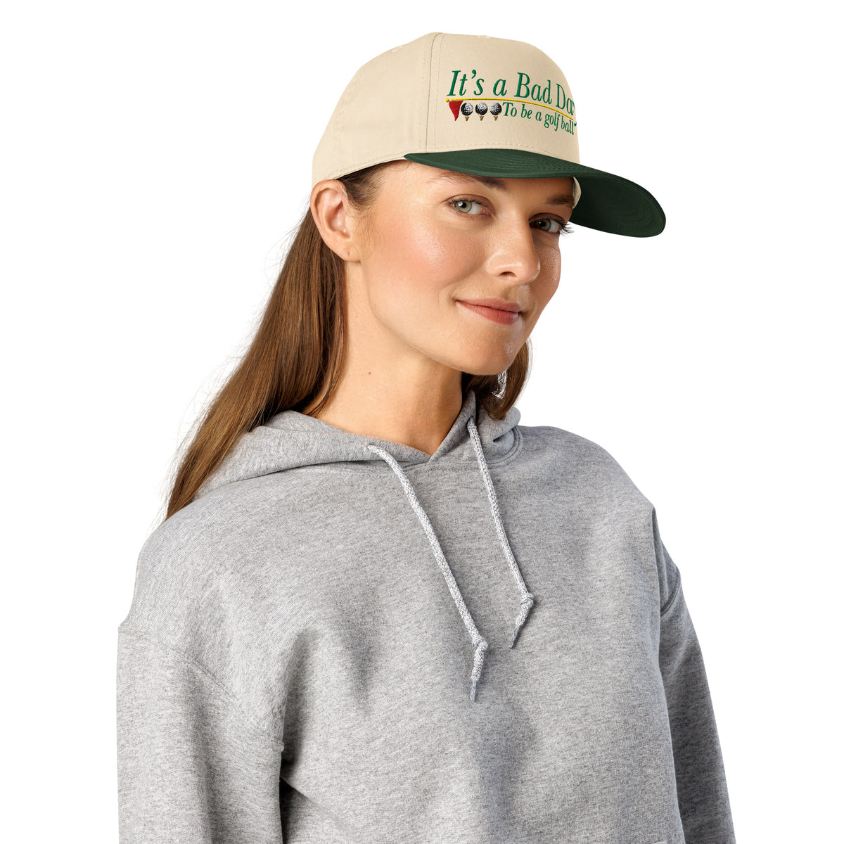 It's a Bad Day to Be a Golf Ball | Casual, Funny, Trendy, and Stylish Two-Tone Baseball Cap, Embroidered, Adjustable Snapback