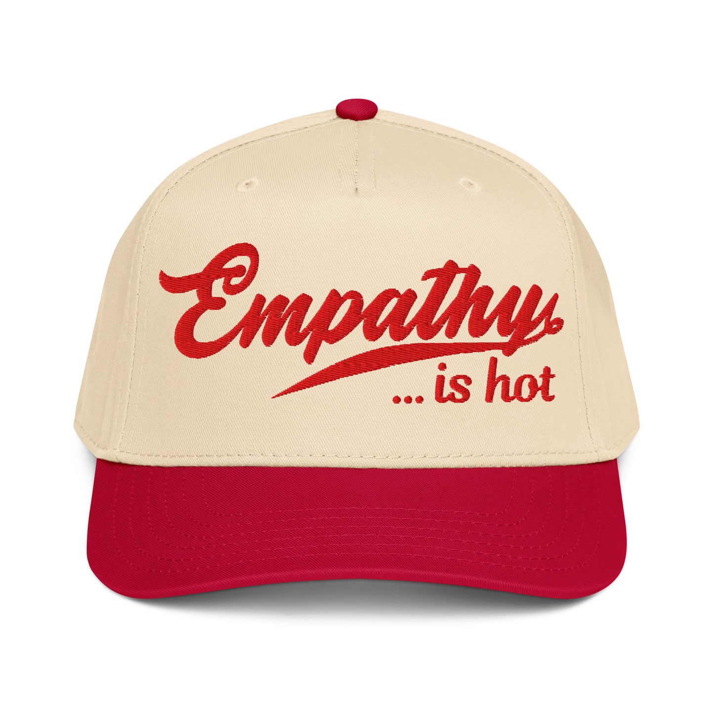 Empathy Is Hot | Casual, Funny, Trendy, and Stylish Two-Tone Baseball Cap, Embroidered, Adjustable Snapback