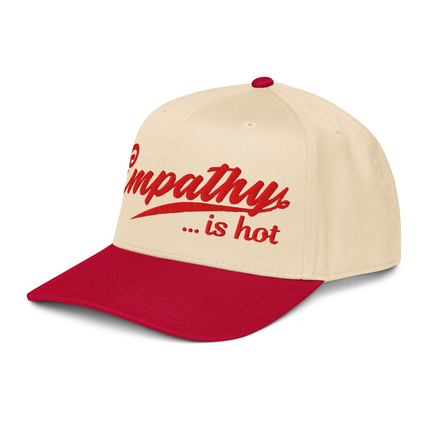 Empathy Is Hot | Casual, Funny, Trendy, and Stylish Two-Tone Baseball Cap, Embroidered, Adjustable Snapback