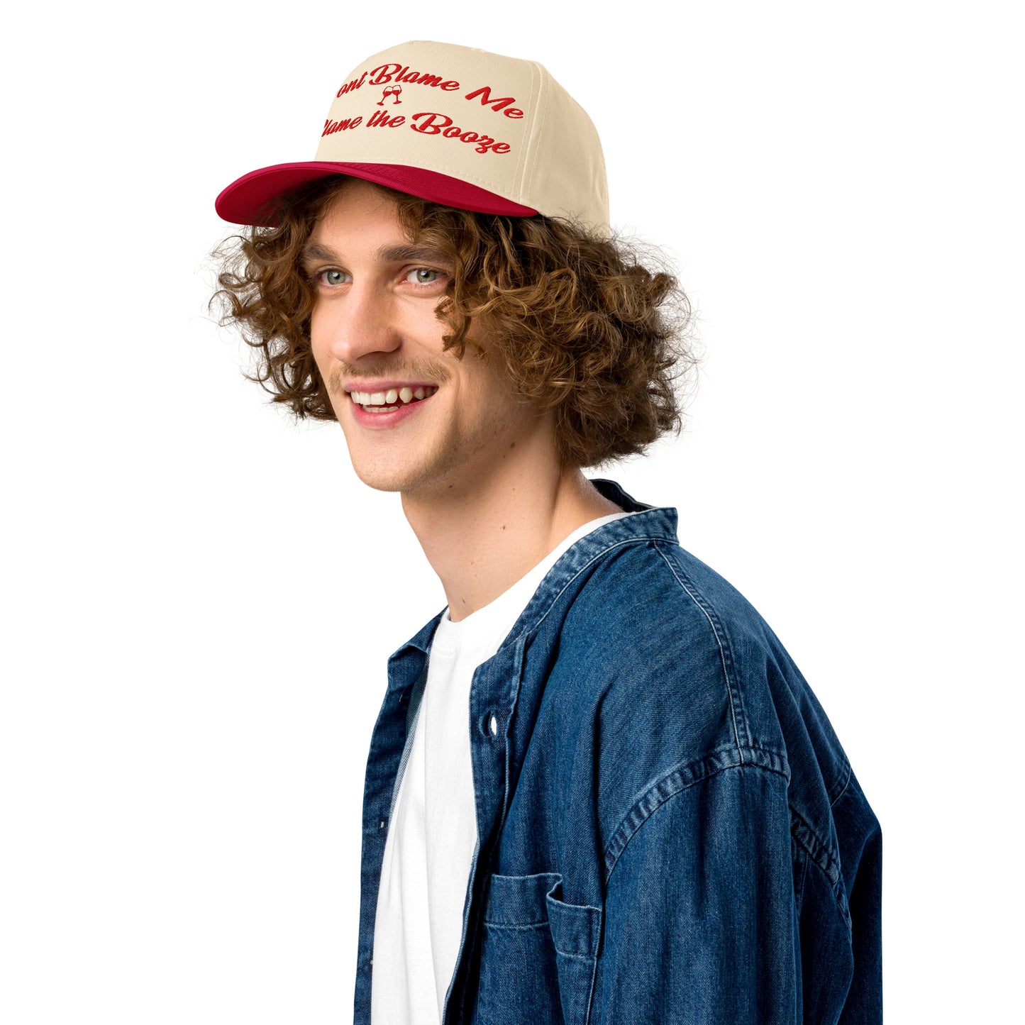 Don't Blame Me Blame The Booze | Casual, Funny, Trendy, and Stylish Two-Tone Baseball Cap, Embroidered, Adjustable Snapback
