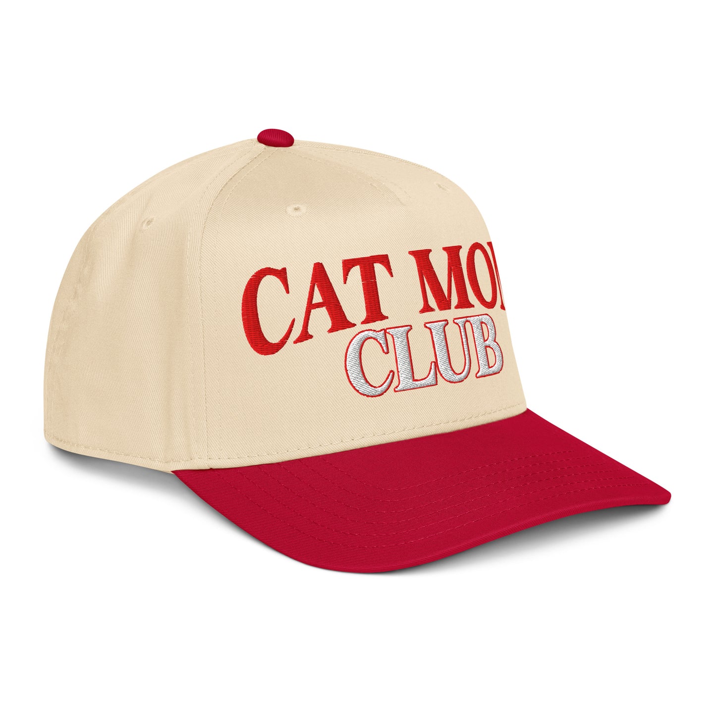 Cat Mom Club | Casual, Funny, Trendy, and Stylish Two-Tone Baseball Cap, Embroidered, Adjustable Snapback