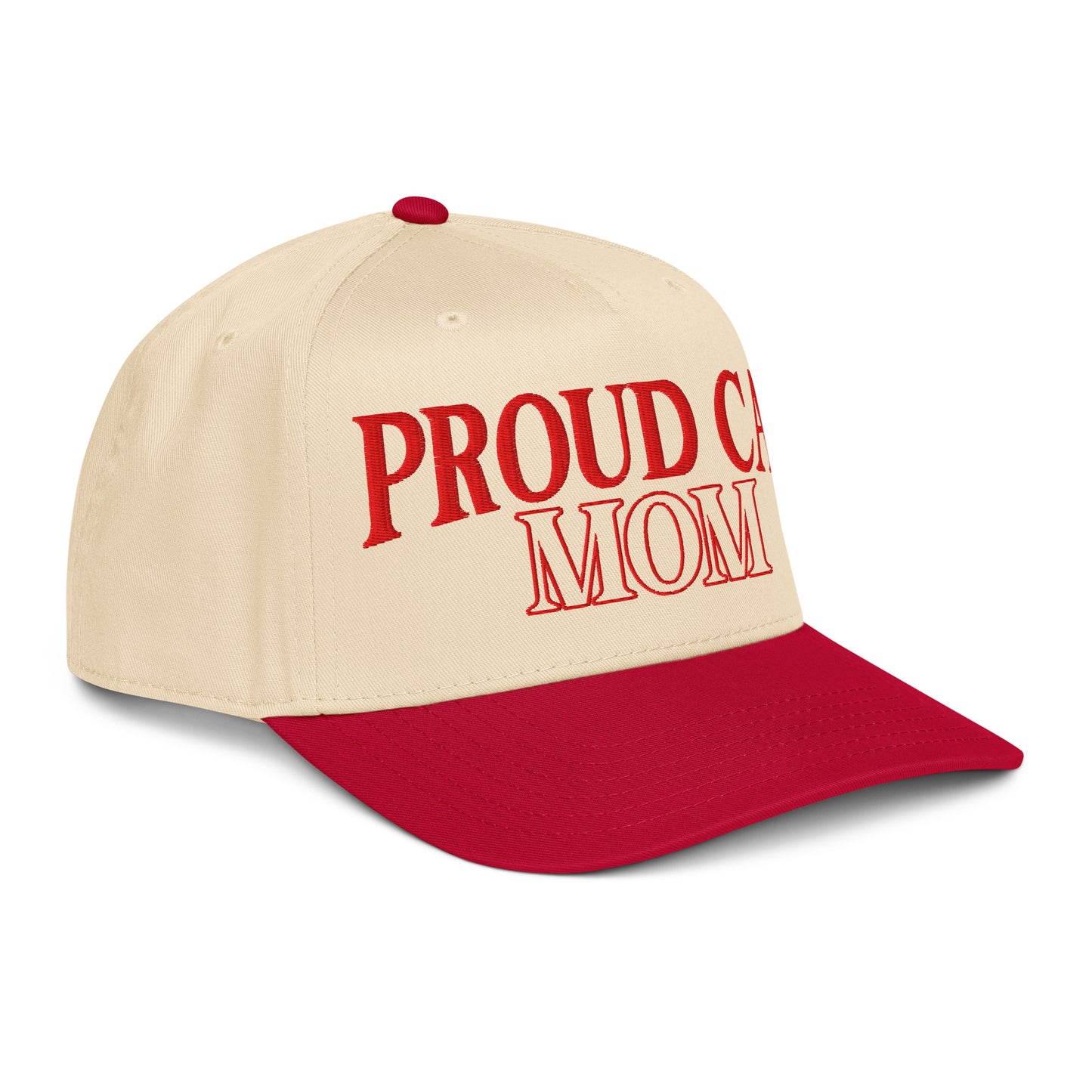 Proud Cat Mom | Casual, Funny, Trendy, and Stylish Two-Tone Baseball Cap, Embroidered, Adjustable Snapback