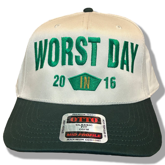 Worst Day in 2016 | Casual, Funny, Trendy, and Stylish Two-Tone Baseball Cap, Embroidered, Adjustable Snapback