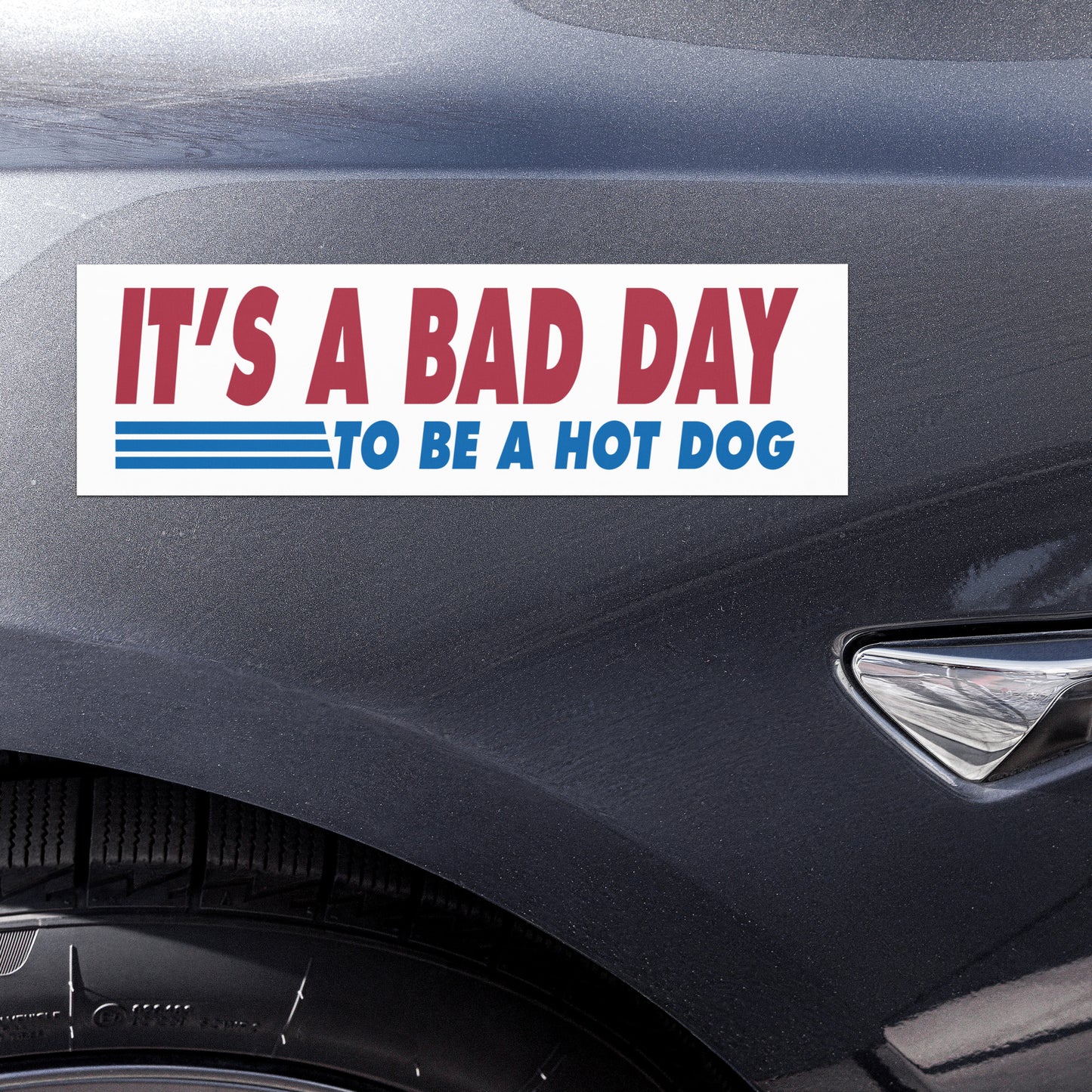It’s a Bad Day to Be a Hot Dog | Funny 10″×3″ Car Magnet, Weather-Resistant