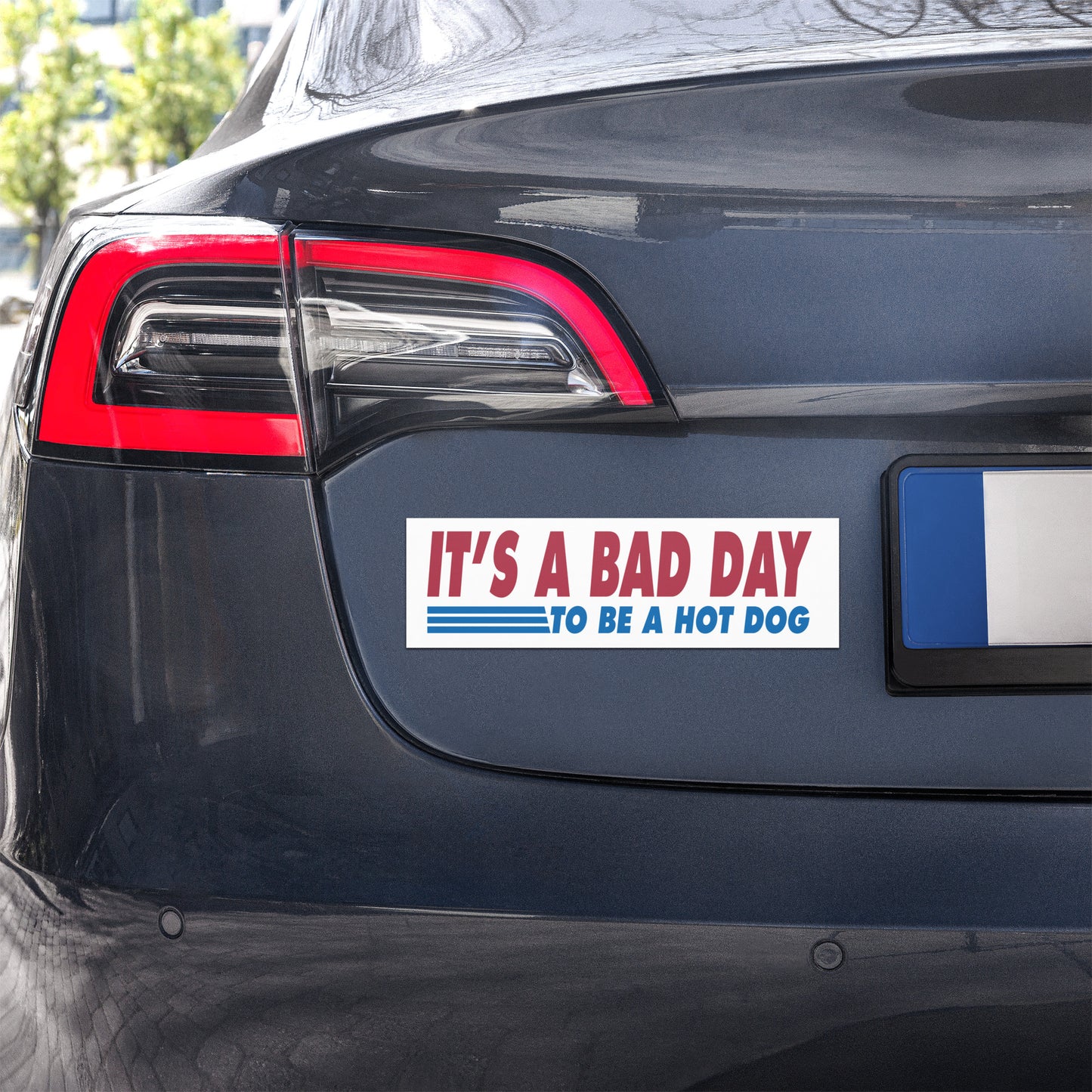 It’s a Bad Day to Be a Hot Dog | Funny 10″×3″ Car Magnet, Weather-Resistant